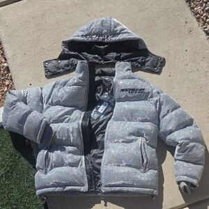 Men's Silver Puffer Jacket